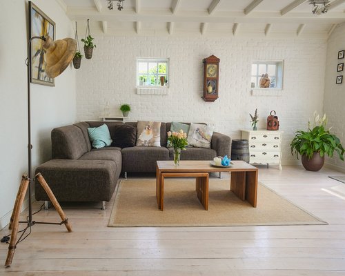 Comfortable and quiet living room ready for evening rest